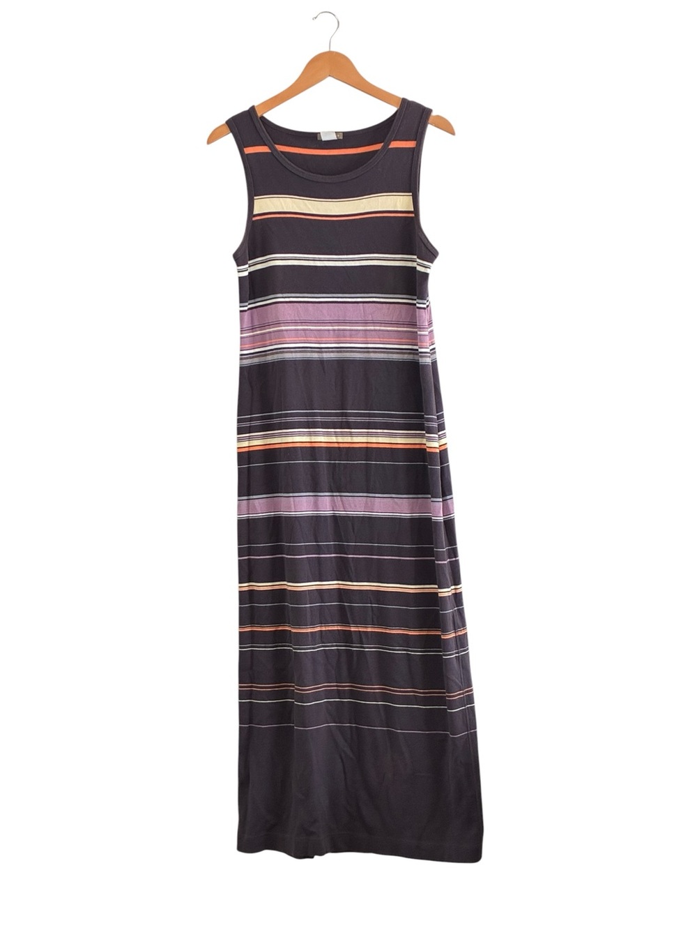 J. Crew | Sleeveless scoop neck multicolored striped cotton maxi dress large